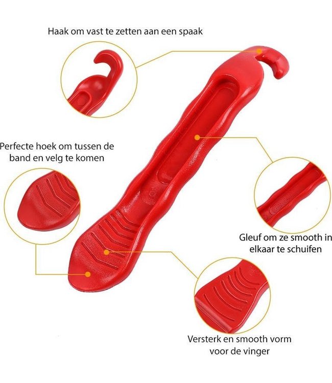 Bandenlichters set van 3 | Kunststof | Compact | Zeer Sterk | Handig Design | Inschuifbaar | Zwart