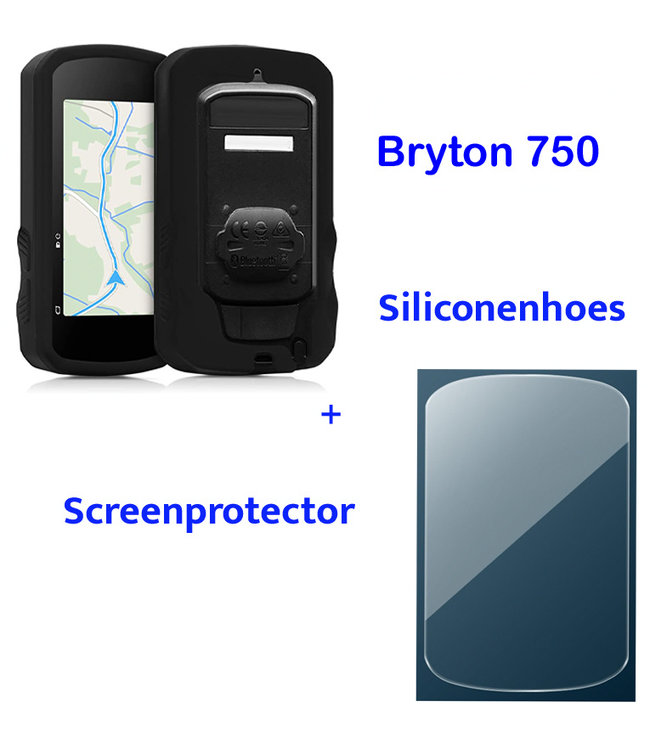 Makes Easy Siliconenhoes + Screenprotector geschikt voor Bryton Rider 750