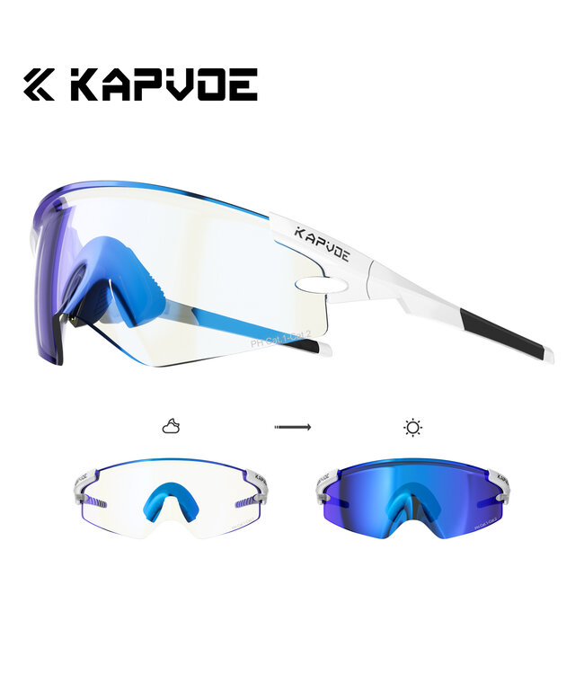 Kapvoe K410 Sportbril – Fotochromatische frameless fietsbril