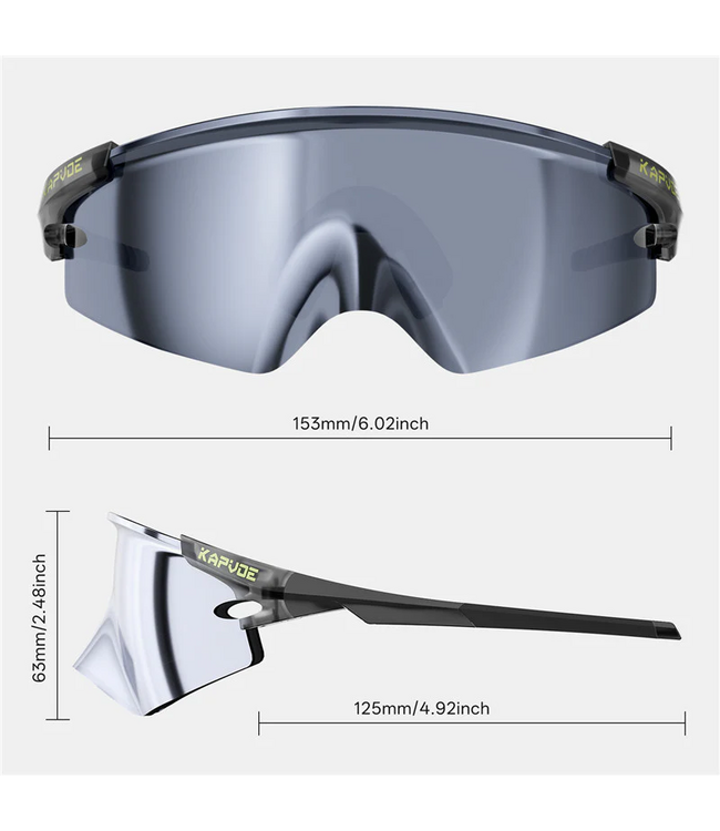 Kapvoe K410 Sportbril – Fotochromatische frameless fietsbril