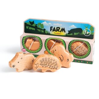 Percussie Shaker Rammelaars - Farm (3-delig)