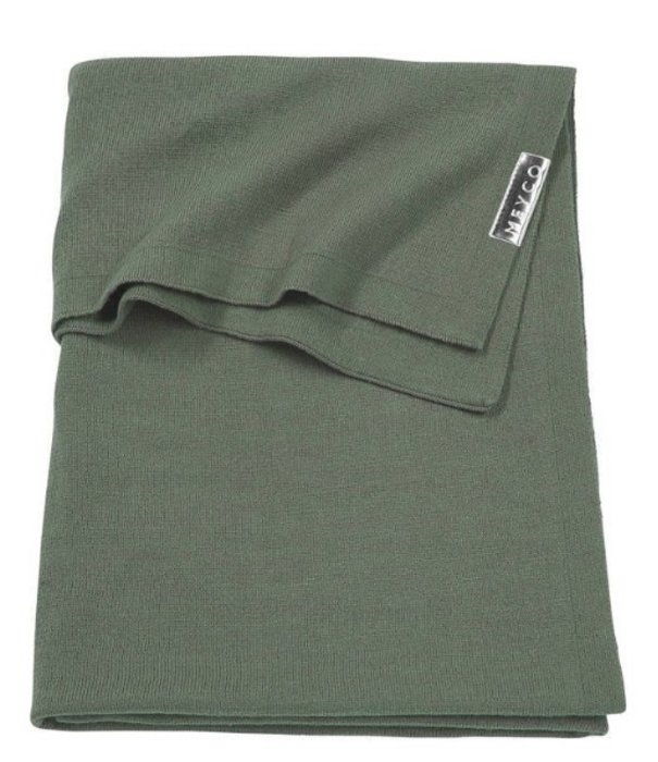 Meyco Meyco Wiegdeken Knit Basic - Forest Green 75x100 cm