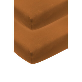 Meyco Wieg Jersey Hoeslaken - Camel || 2-Pack