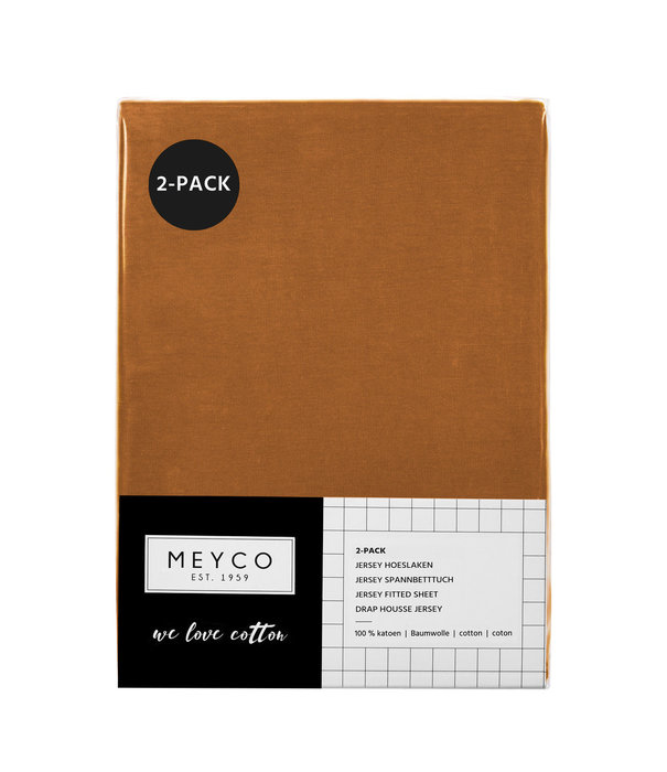 Meyco Meyco - Wieg Jersey Hoeslaken - Camel || 2-Pack