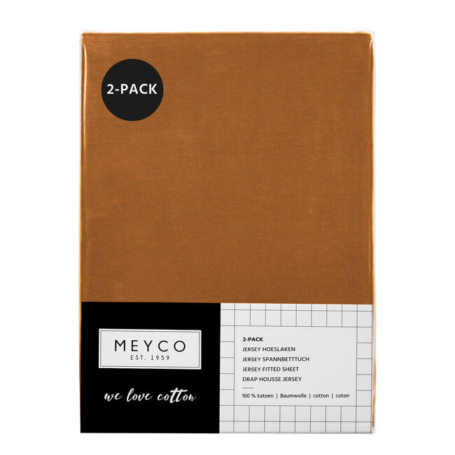 Meyco - Wieg Jersey Hoeslaken - Camel || 2-Pack