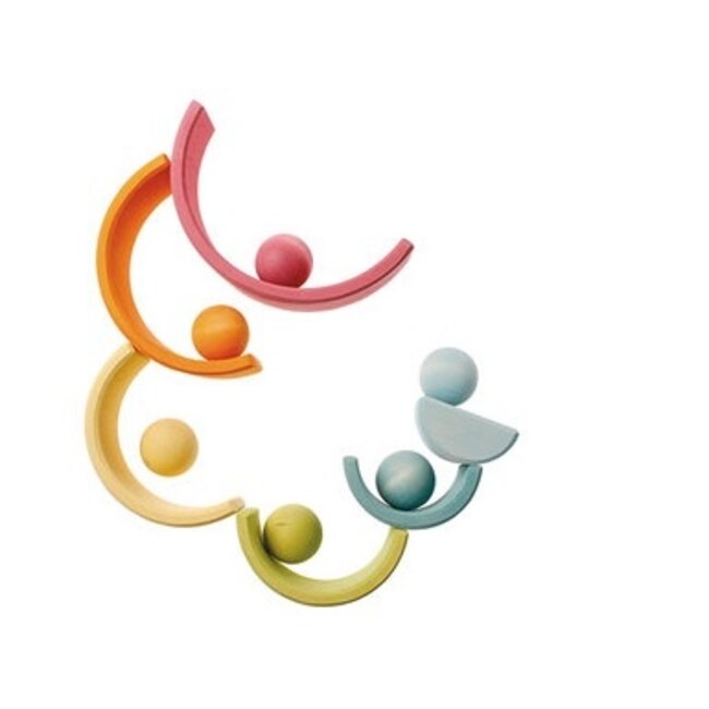 Grimm's - 6 Houten Ballen - Pastel