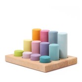 Grimm's - Sorteerbord met Houten Staven - Pastel