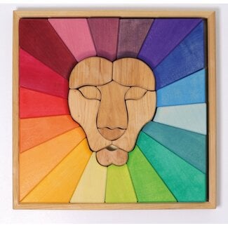 Grimm's  Regenboog Blokkenpuzzel Leeuw
