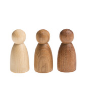 Grapat Houten Nins Poppetjes - Naturelkleur (set van 3)