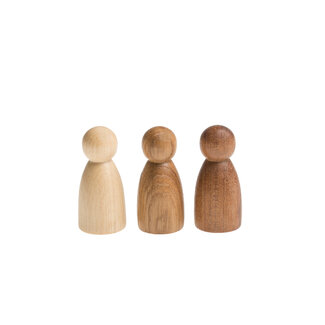 Grapat Houten Nins Poppetjes - Naturelkleur (set van 3)