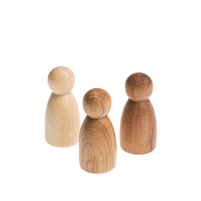 Grapat - Houten Nins Poppetjes -  Naturelkleur (set van 3)