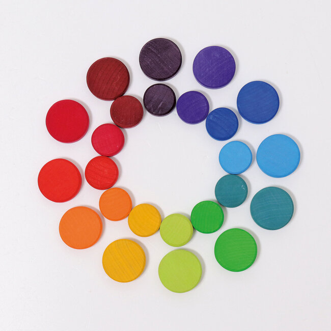 Grimm's - Houten Munten - Regenboog (24-delig)
