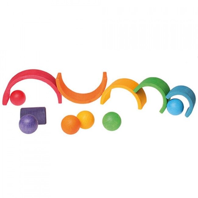 Grimm's - 6 Houten Ballen - Regenboog