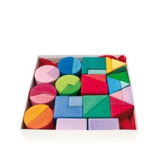 Grimm's  Houten Blokken Set - Driehoek, Vierkant, Cirkel