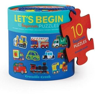 Crocodile Creek Puzzel Let's Begin - Voertuigen (10 x 2-delig) | 1+
