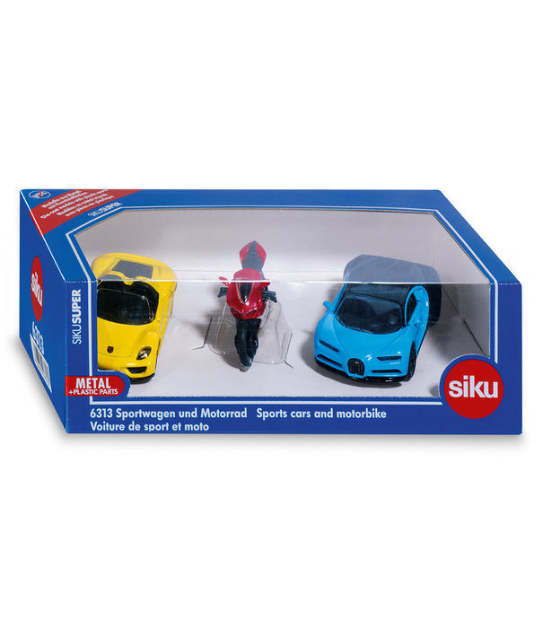 SIKU SIKU - Sportwagens + Motor - Set van 3 (6313)