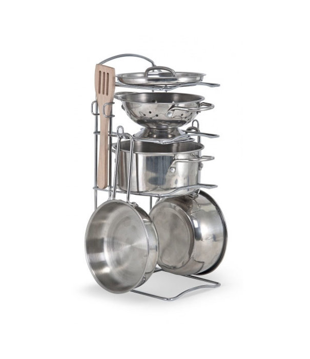 Bigjigs Melissa & Doug - Speelgoed Pannenset met Rek