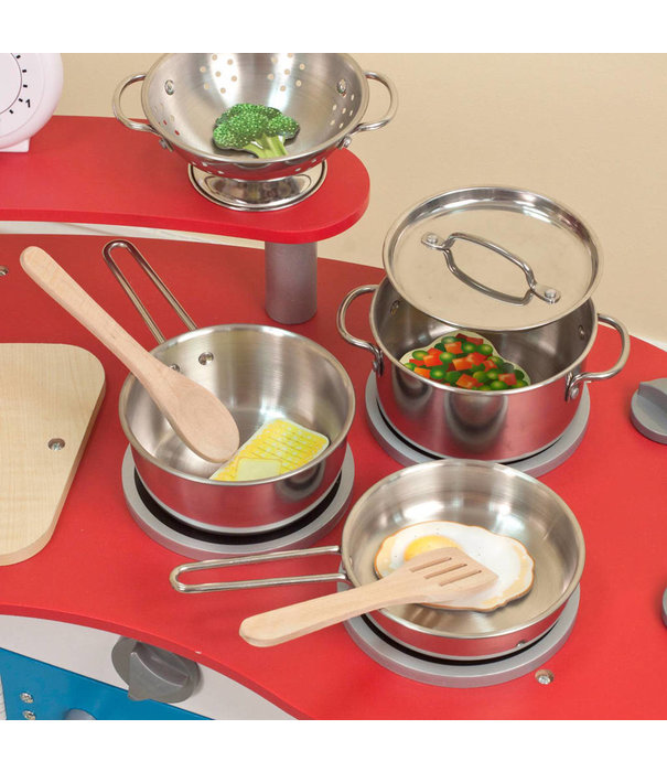 Bigjigs Melissa & Doug - Speelgoed Pannenset met Rek