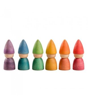 Houten Nins Tomten Regenboog (6-delig)