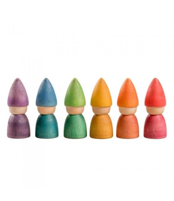 Grapat Grapat Houten Nins Tomten Regenboog (6-delig)