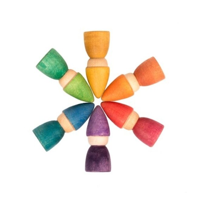 Grapat Houten Nins Tomten Regenboog (6-delig)