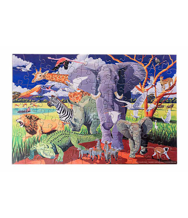 Crocodile Creek Crocodile Creek Puzzel & Poster Wild Safari  (100-delig) | 5+