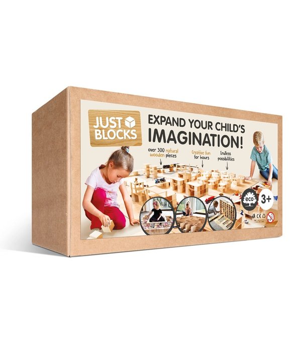 Just Blocks Just Blocks - Houten Blokken Set - Big Pack (336-delig)