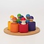 Grimm's  Houten Vriendjes in Bakjes - Regenboog (7 stuks)