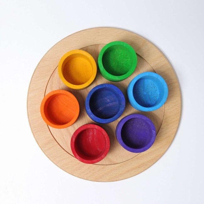 Grimm's - Houten Vriendjes in Bakjes - Regenboog (7 stuks)