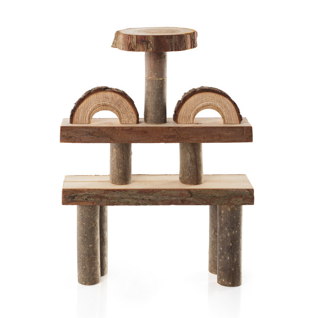 Guidecraft - Natuurlijke Houten Bouw Elementen & Blokken Schors (36-delig) | 3+