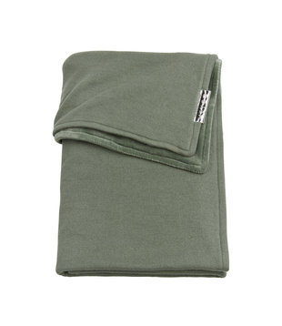 Ledikantdeken Knit Basic - Forest Green & Velvet 100x150 cm