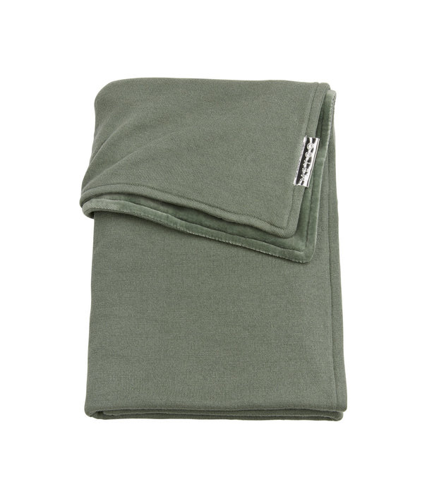 Meyco Meyco - Ledikantdeken Knit Basic - Forest Green & Velvet 100x150cm