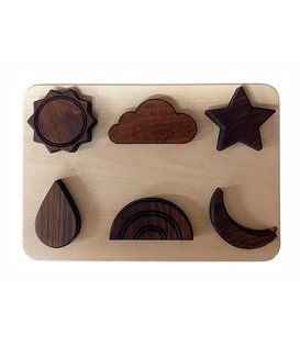 Houten Vormen Puzzel -  Weer (7-delig) | 1+