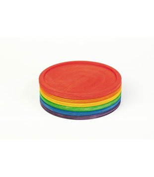 Houten Bordjes - Regenboog (6-delig)