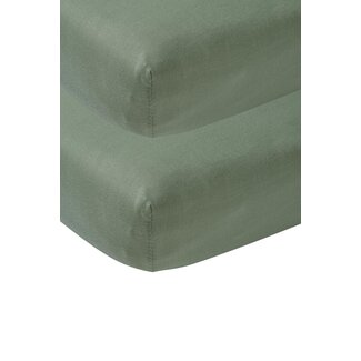 Meyco Wieg Jersey Hoeslaken - Forest Green || 2-Pack