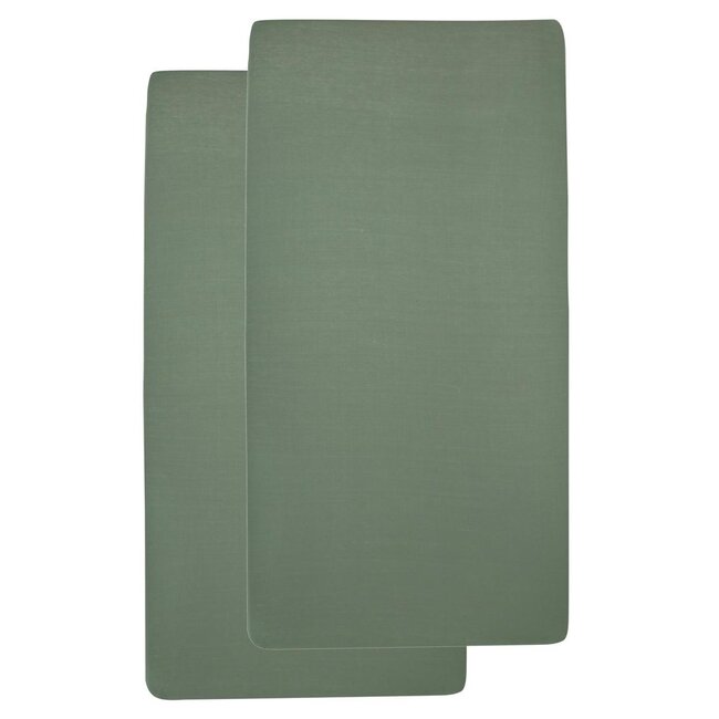 Meyco - Wieg Jersey Hoeslaken - Forest Green || 2-Pack