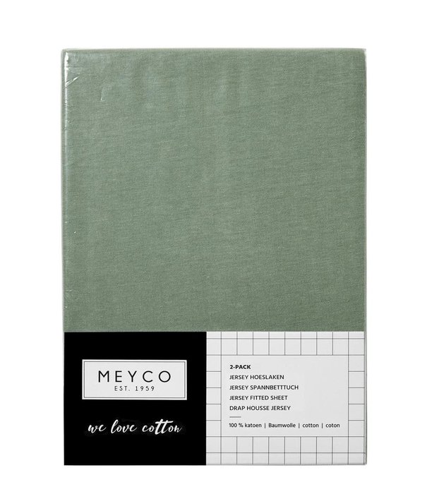 Meyco Meyco - Wieg Jersey Hoeslaken - Forest Green || 2-Pack