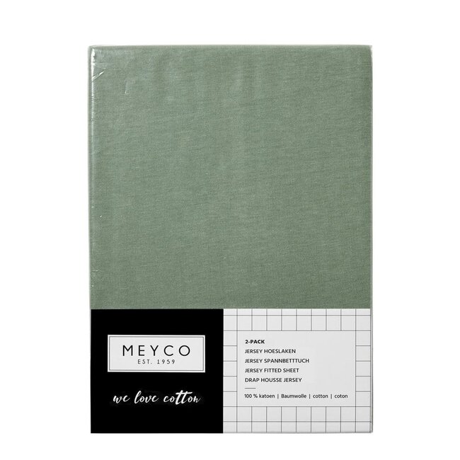 Meyco - Wieg Jersey Hoeslaken - Forest Green || 2-Pack