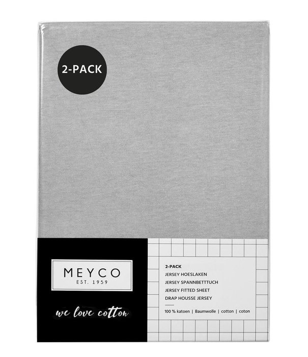Meyco Meyco - Wieg Jersey Hoeslaken - Lichtgrijs (2-Pack)