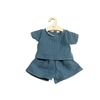 Hollie Poppen Kledingset - Broekje & Shirtje - Indigo