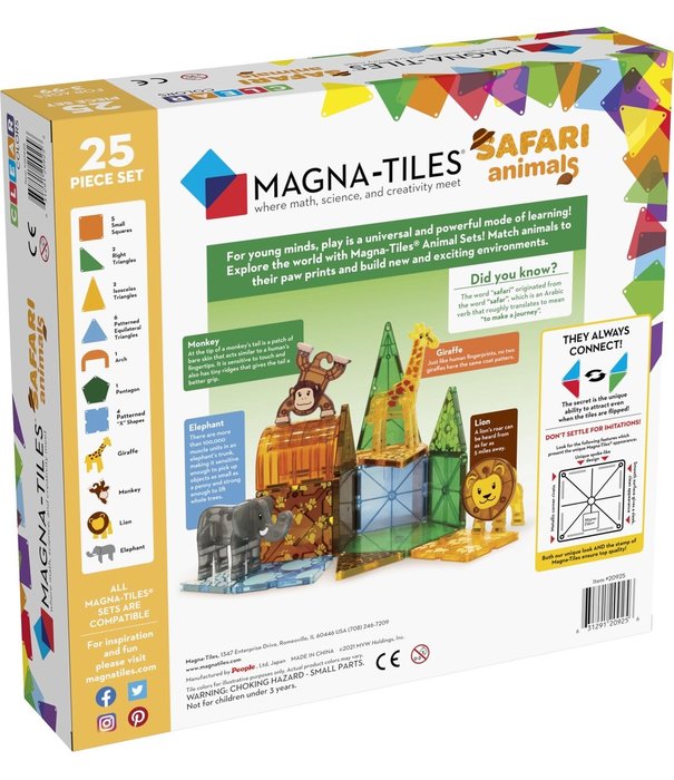 Magna-Tiles Magna-Tiles - Safari Animals  Dieren Set (25-delig)