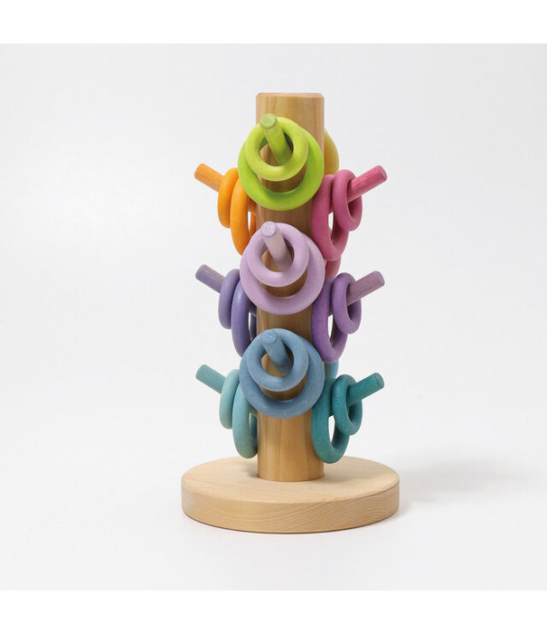 Grimm's  Grimm's - Houten Sorteerkapstok Ringen - Pastel