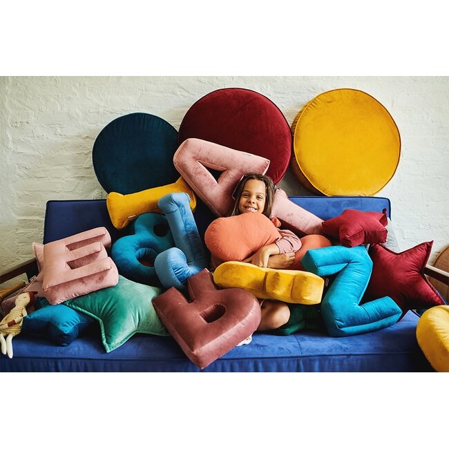 * Betty's Home - Big Pouf Kussen Velvet - Geel