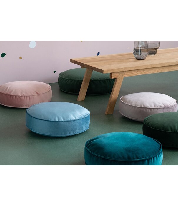 Betty's Home Betty's Home - Big Pouf Kussen Velvet - Zilver Grijs