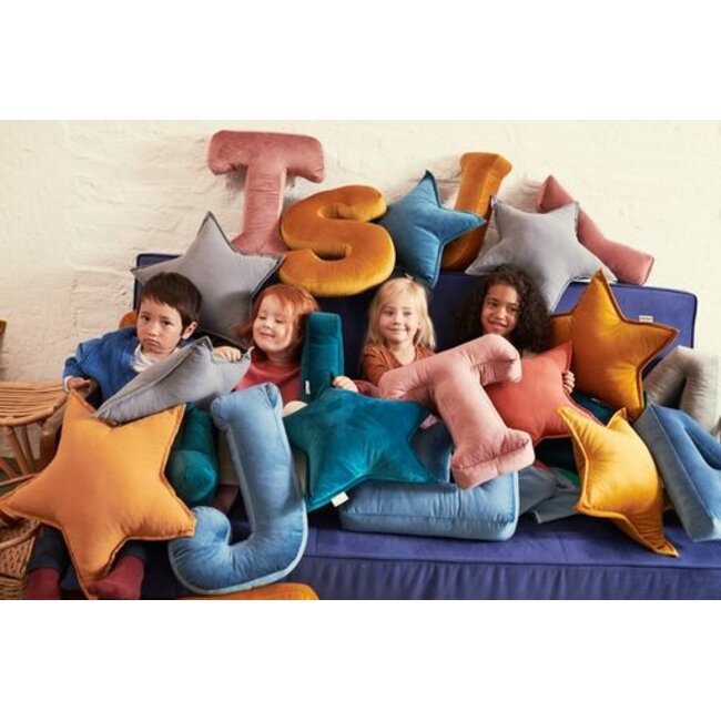 * Betty's Home - Velvet Kussen Ster - Geel (50 cm)