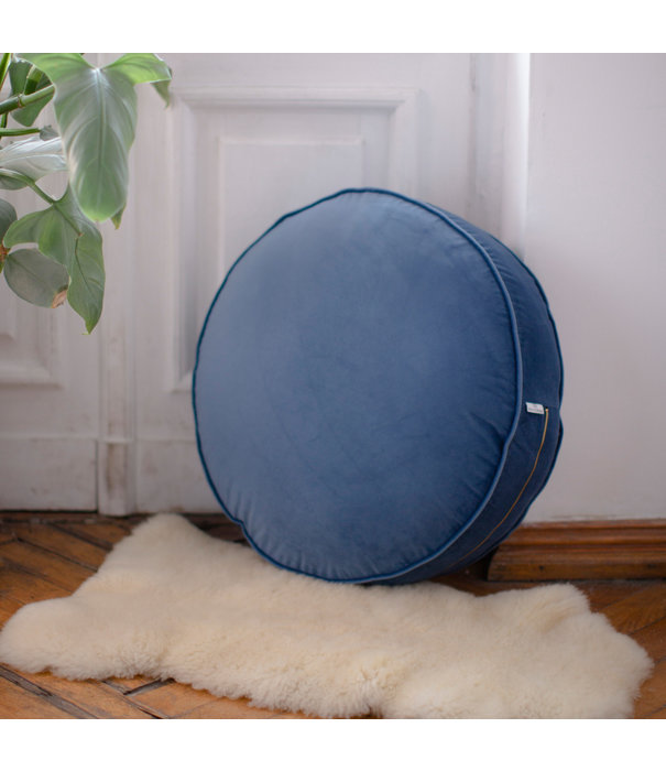 Betty's Home Betty's Home - Big Pouf Kussen Velvet - Blauw