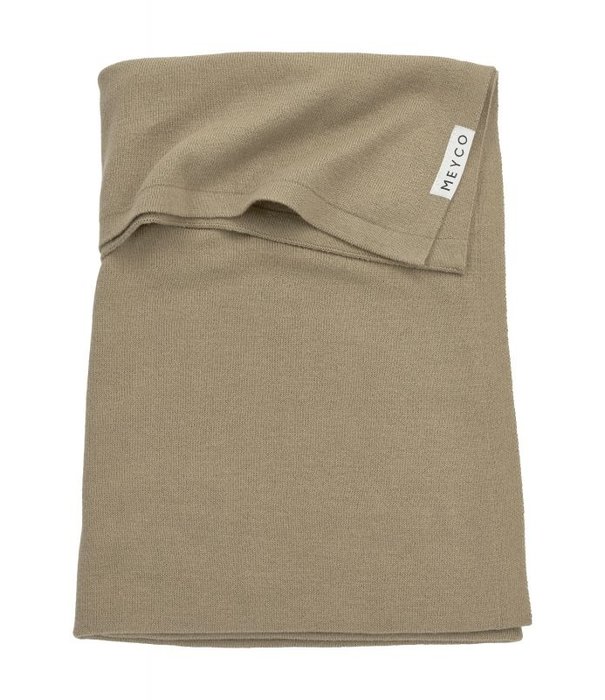 Meyco Meyco - Wiegdeken Knit Basic - Taupe 75x100 cm