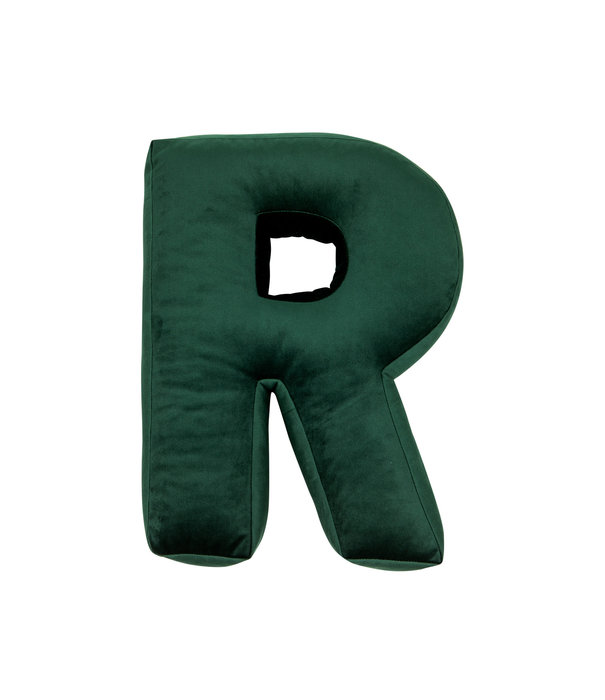 Betty's Home Betty's Home - Velvet Letter Kussen - R - Groen