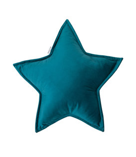 Velvet Kussen Ster - Petrol Blauw (50 cm)