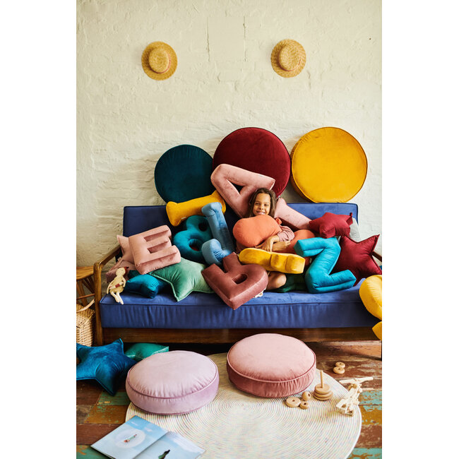 * Betty's Home - Big Pouf Kussen Velvet - Geel